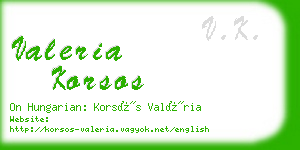 valeria korsos business card